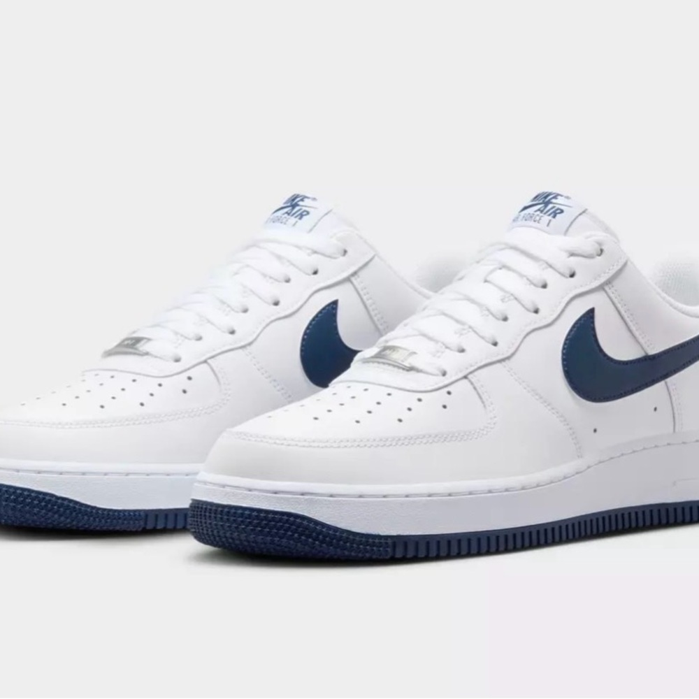 Nike Air Force 1 ‘07 Basketball Sneaker - White/Midnight Navy